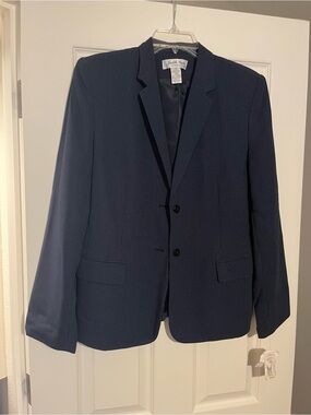 NWT Navy Textured Two-Button Blazer